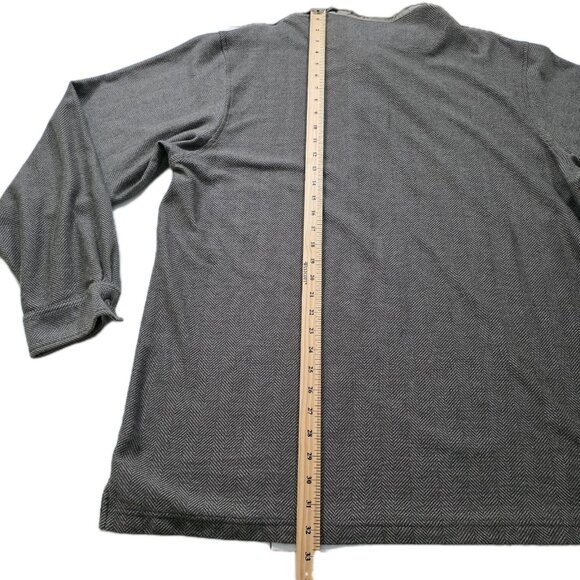 Vtg L.L. Bean Polo Shirt Men XL Tall Beige Herringbone LS Buttons Collar Cottage - Picture 8 of 16